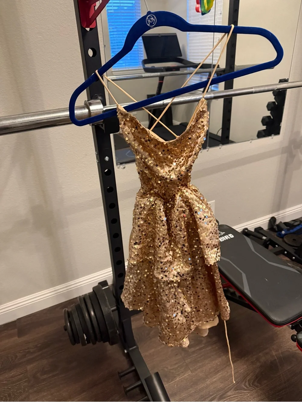 Lucy in the Sky Gold Sequin Mini Dress NEW